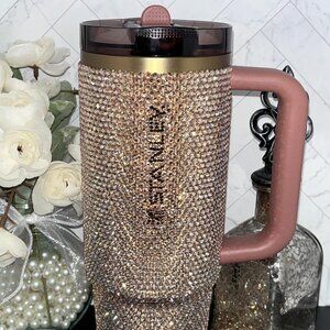 30 oz. Flip Top Gold Rhinestone Stanley Cup
